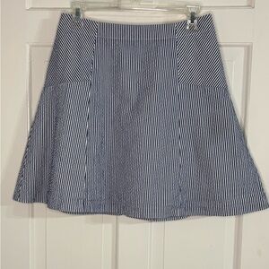 LOFT Navy and White Striped Skirt
